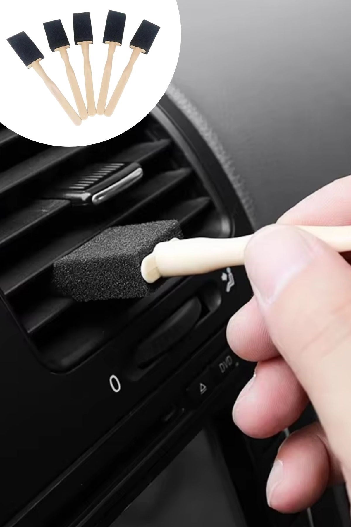 JetBura® 5'li Araba Havalandırma Temizleme Fırçaları Klima Çıkışları,Toz Alma&Otomobil İçi Detaylı Mini Temizlik Aparatları