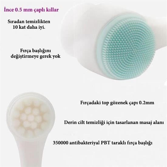 JetBura® 2li Set Çift Taraflı Cilt Temizleme Fırçası ve Yeşim Taşı Çift Taraflı Cilt Masaj Aleti
