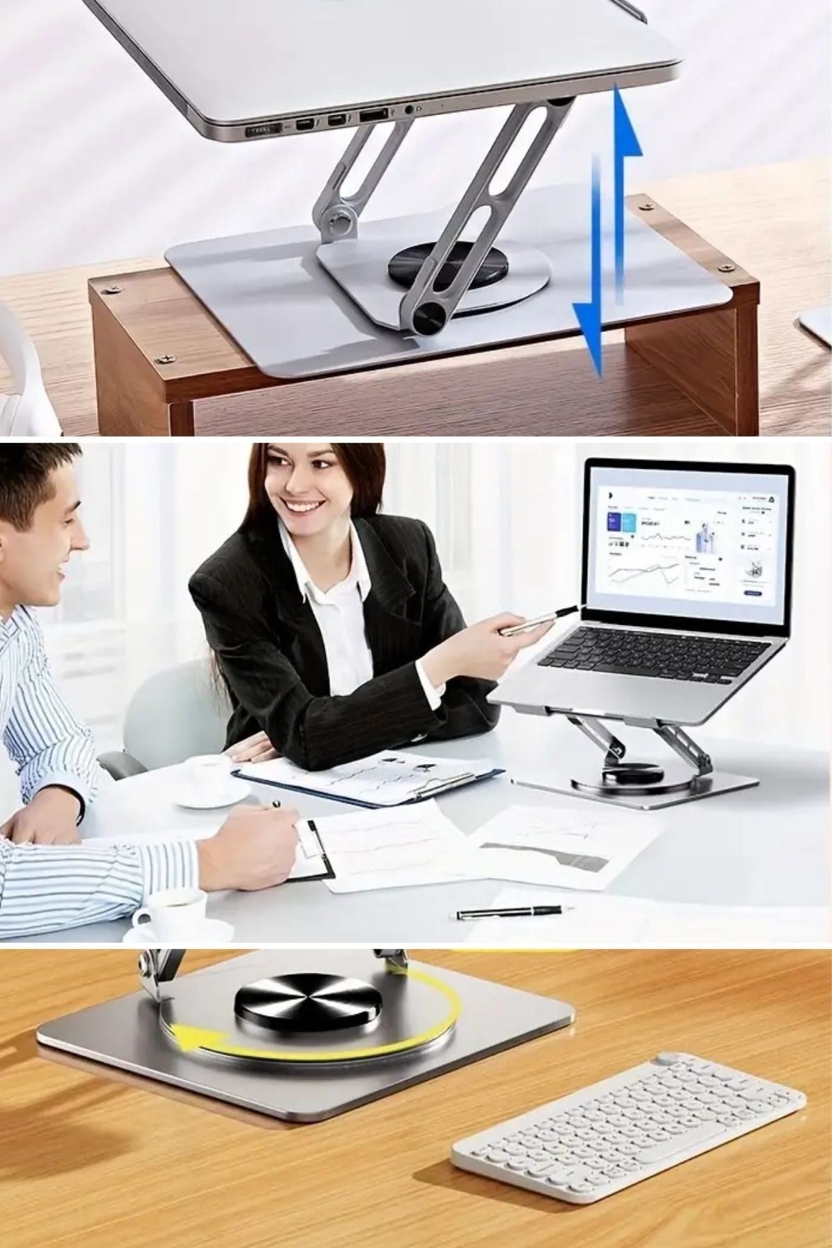JetBura® 360 Derece Dönebilen Hava Aldıran Laptop Standı