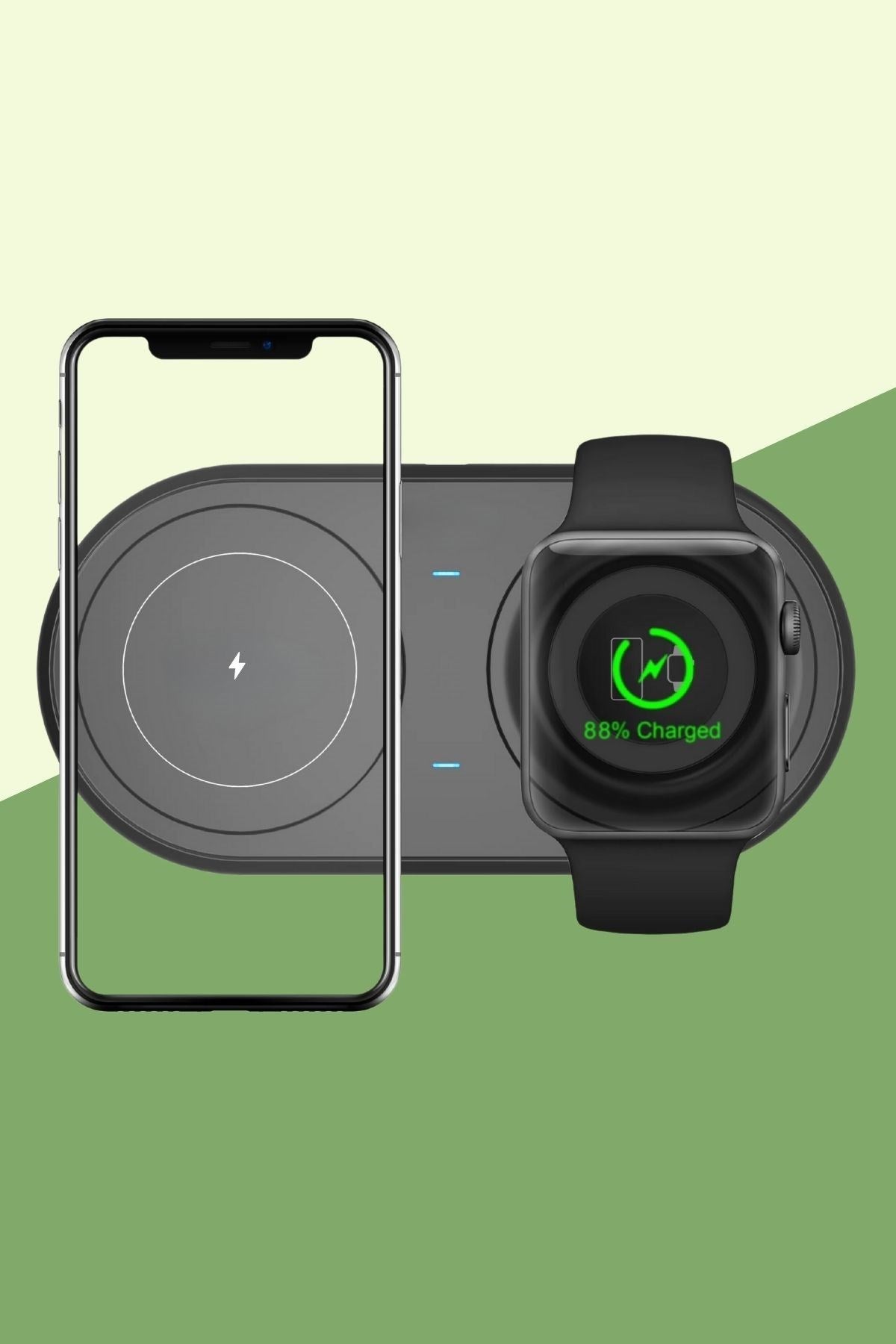 JetBura® 2si 1arada Kablosuz Saat,Kulaklık ve Telefon Hızlı Şarj Etme Aparatı