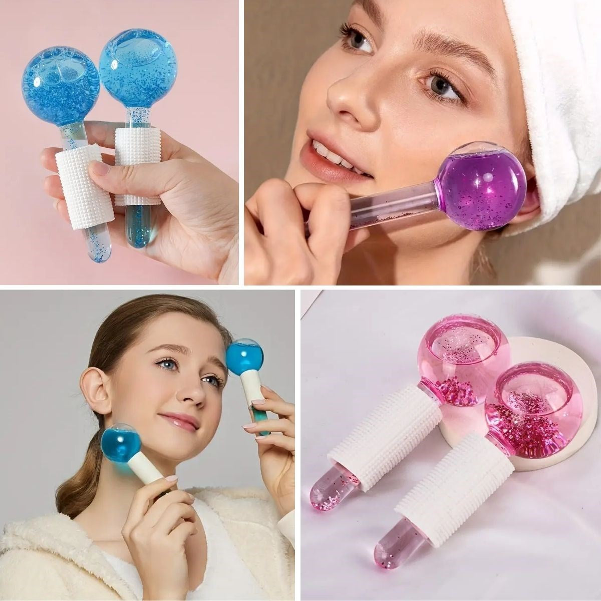 JetBura® Buz Küre Yüz ve Göz Soğuk Masaj ve Terapi Topu Leke Önleyici Cilt Bakımı Göz Altı Terapi Topları