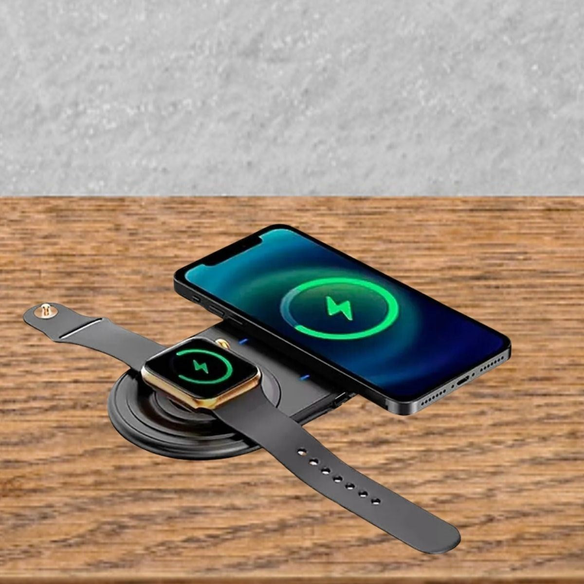 JetBura® 2si 1arada Kablosuz Saat,Kulaklık ve Telefon Hızlı Şarj Etme Aparatı