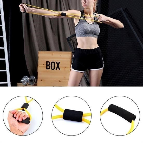 JetBura® 8 Şeklinde Direnç Bandı Yoga Plates Ve Vücut Geliştirme Egzersiz Bandı