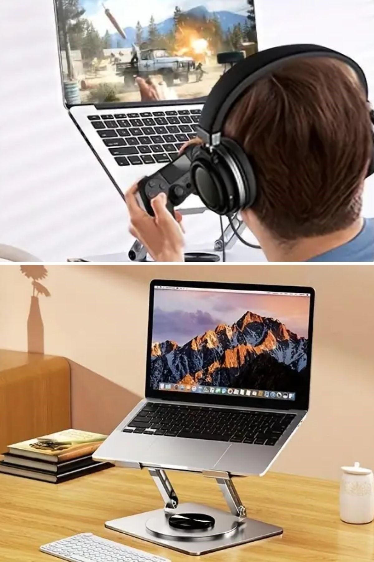 JetBura® 360 Derece Dönebilen Hava Aldıran Laptop Standı