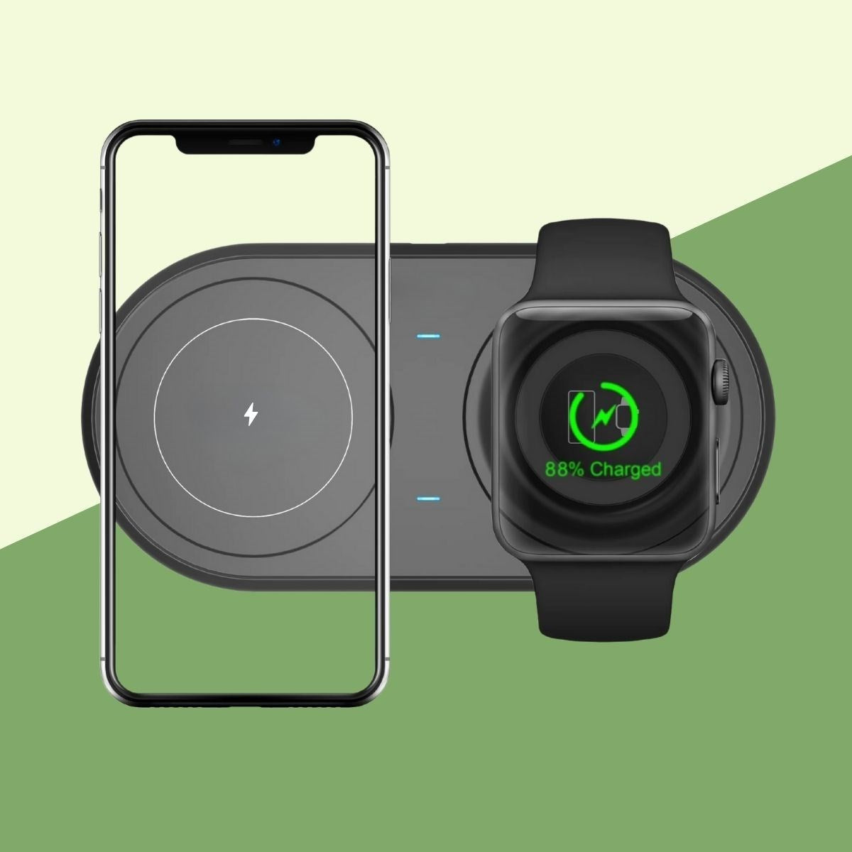 JetBura® 2si 1arada Kablosuz Saat,Kulaklık ve Telefon Hızlı Şarj Etme Aparatı