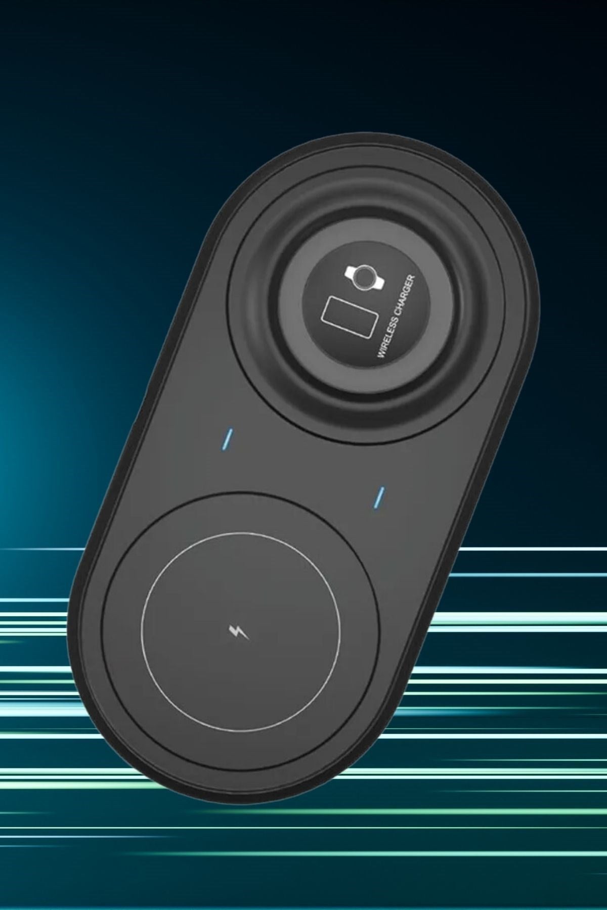 JetBura® 2si 1arada Kablosuz Saat,Kulaklık ve Telefon Hızlı Şarj Etme Aparatı