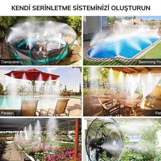 JetBura® 10 Metre Kendin Yap Balkon Veranda Çardak Kamelya Sulama Serinletme ve Nemlendirme Sistemi