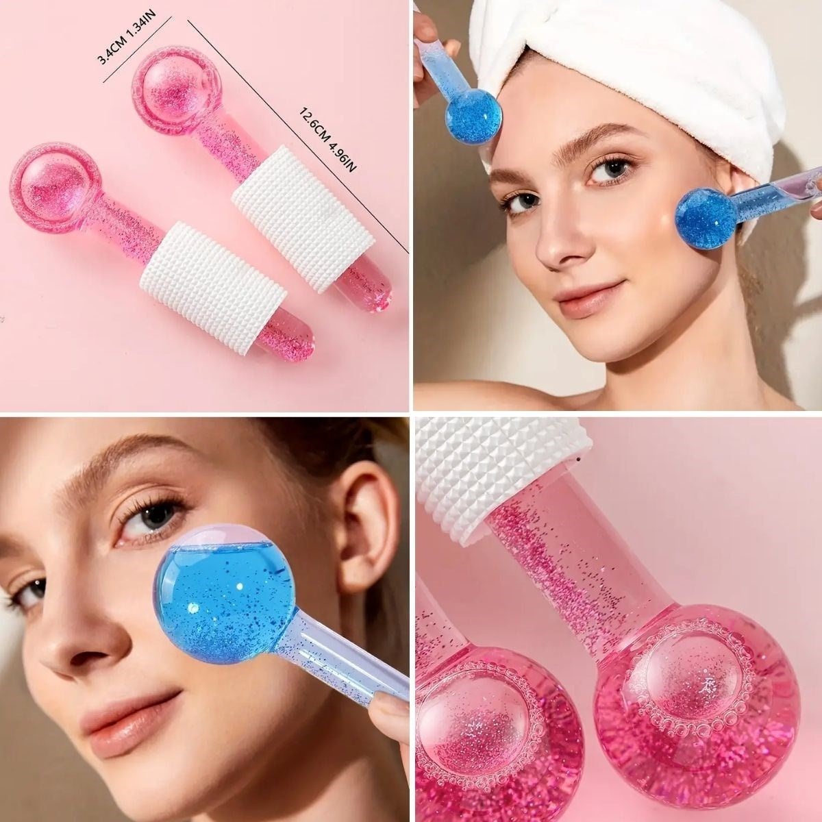 JetBura® Buz Küre Yüz ve Göz Soğuk Masaj ve Terapi Topu Leke Önleyici Cilt Bakımı Göz Altı Terapi Topları