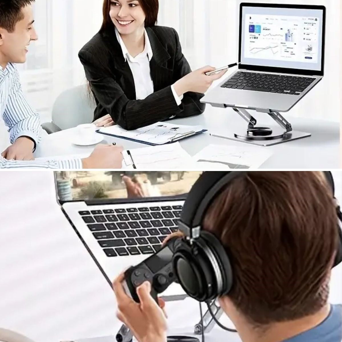 JetBura® 360 Derece Dönebilen Hava Aldıran Laptop Standı
