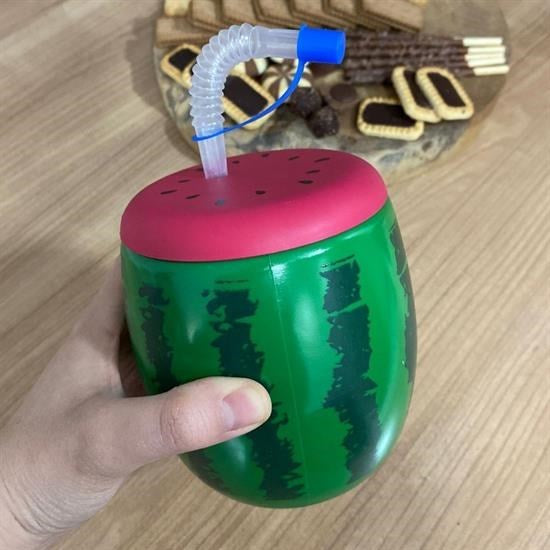 JetBura® Karpuz Model Kendiliğinden Pipetli 900 ml Suluk, Matara