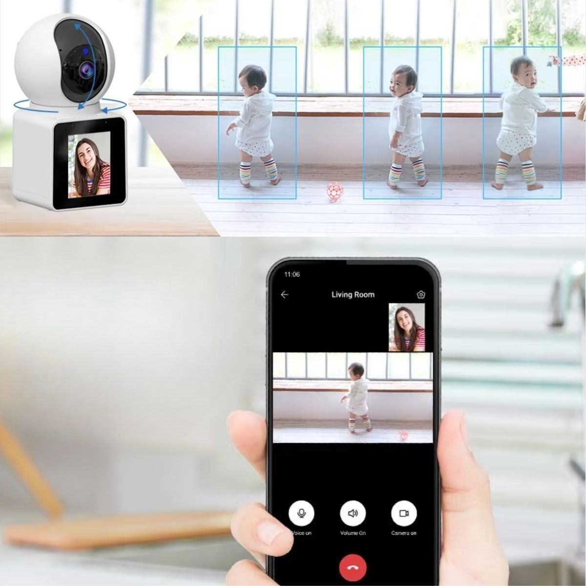 JetBura®  Wifi Bağlantılı Görüntülü Görüşme Sağlayabilen Ev Tipi Güvenlik Kamerası