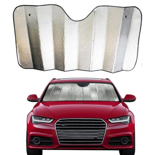 JetBura® 120*55 cm Ambalajlı Vantuzlu Araç İçi Ön Cam Perdesi Katlanabilir Güneşlik