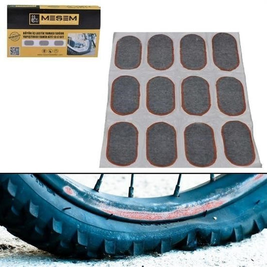 JetBura® 13lü Bisiklet Motorsiklet İç Lastik Yaması Soğuk Yapıştırıcılı