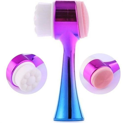 JetBura® Çift İşlevli Renkli Cilt Yüz Temizleme Fırçası Peeling Masaj Etkili Gözenek Temizleyici Alet