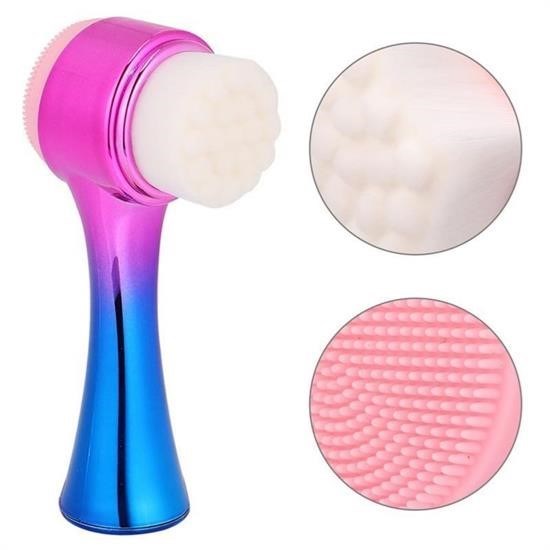 JetBura® Çift İşlevli Renkli Cilt Yüz Temizleme Fırçası Peeling Masaj Etkili Gözenek Temizleyici Alet