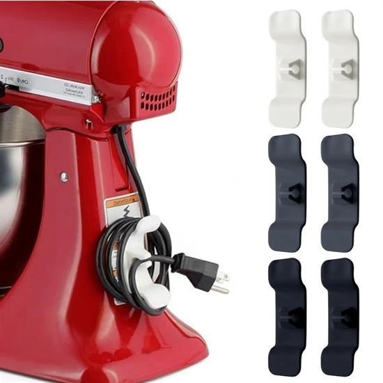 JetBura 6'lı Pratik Kablo Toparlayıcı Yapışkanlı Klips Mutfak Air Fryer Kettle Kahve Tost Makinası