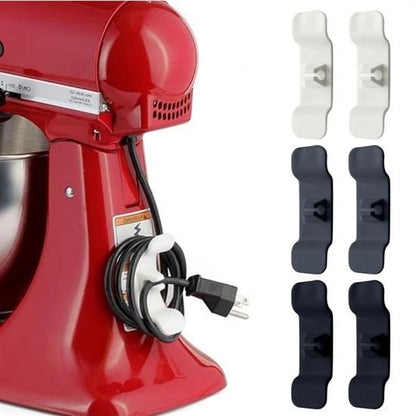 JetBura 6'lı Pratik Kablo Toparlayıcı Yapışkanlı Klips Mutfak Air Fryer Kettle Kahve Tost Makinası