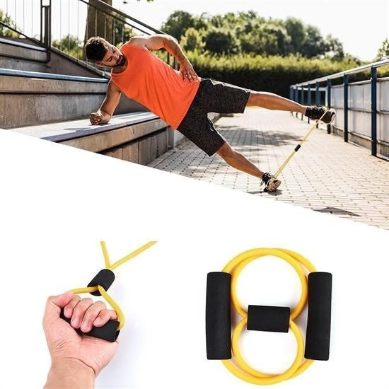 JetBura® 8 Şeklinde Direnç Bandı Yoga Plates Ve Vücut Geliştirme Egzersiz Bandı